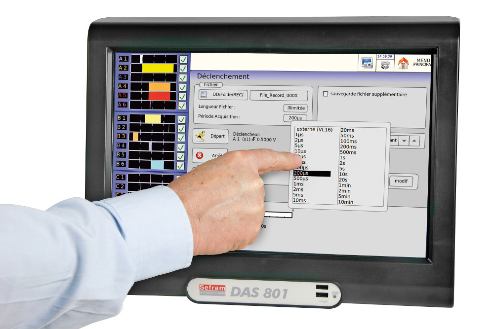  12 multiplexed channels paperless recorder, panoramic touch screen, no fan Model DAS801SV